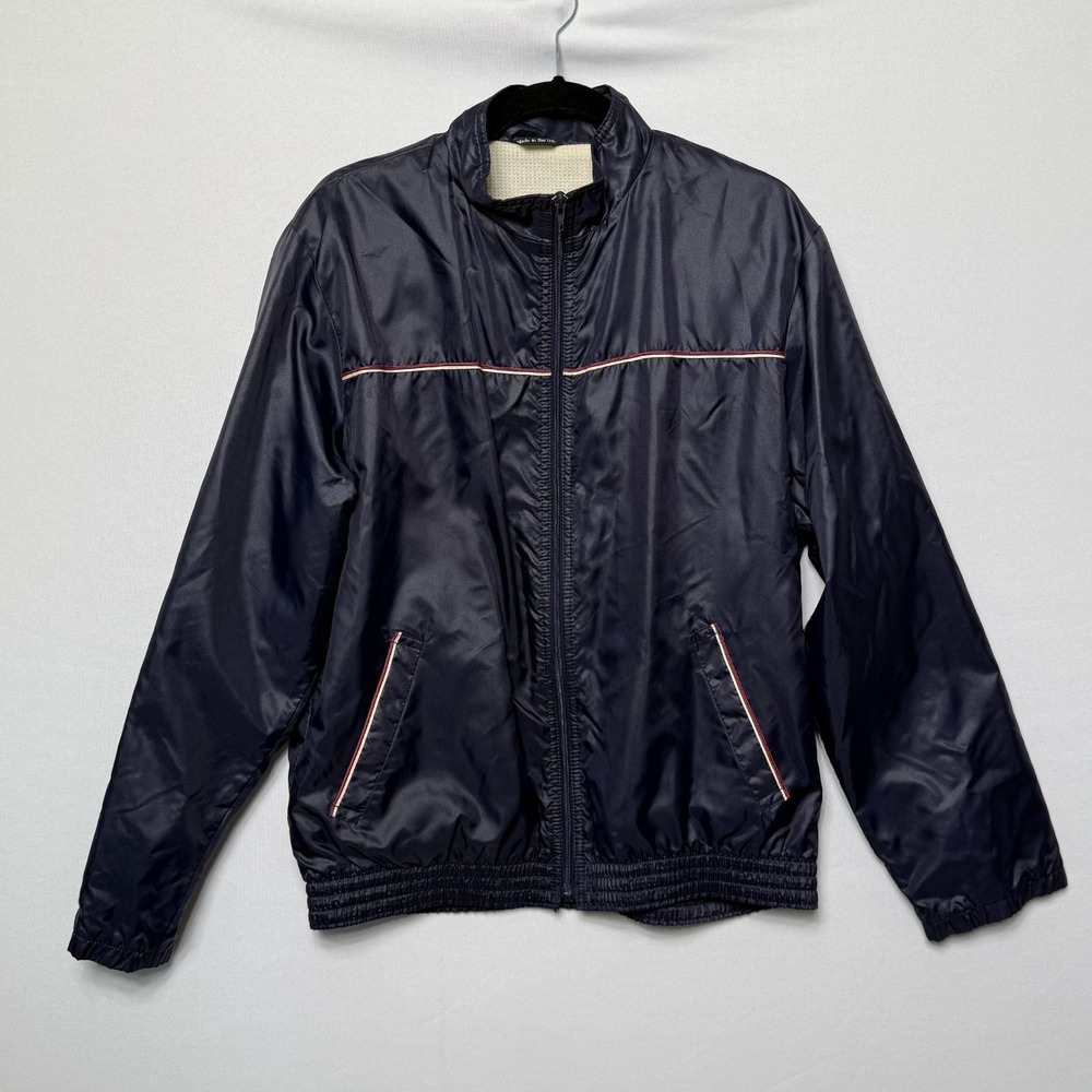 St Michael Marks & Spencer Vintage Bomber Jacket Navy Blue Men's Large 44 UK